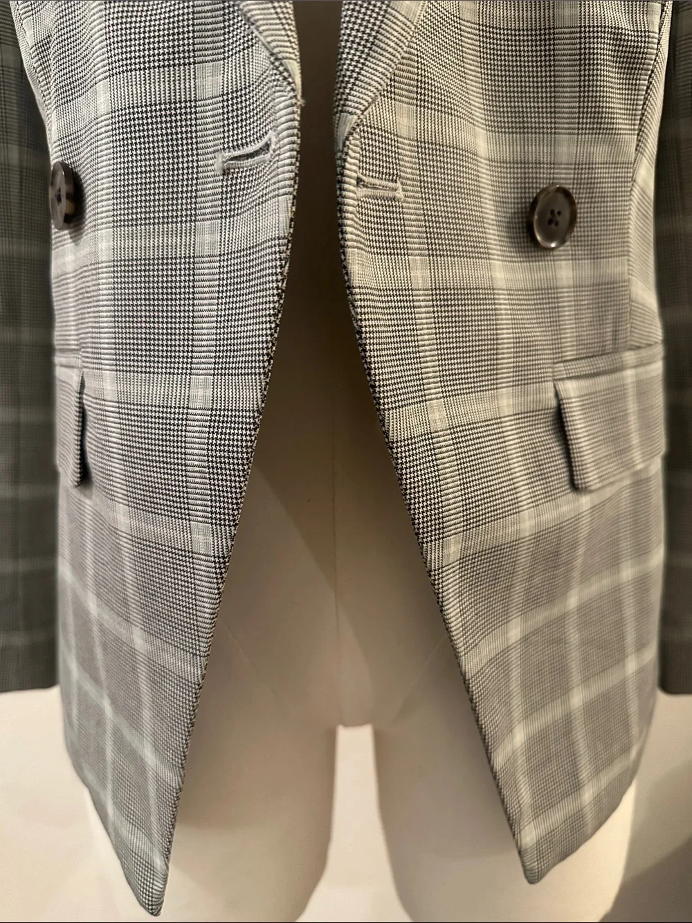 J. Crew Gray Plaid Double-Button Blazer